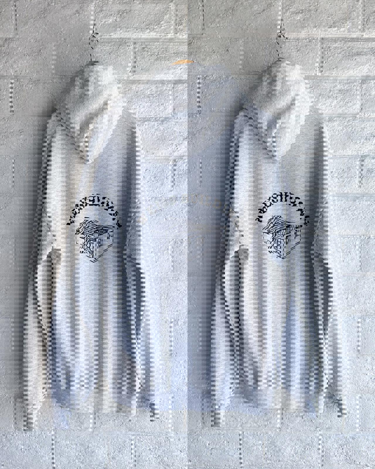 Vintage Lee Heavyweight Hoodie Y2K Gray Zip Up Weiss Building Workwear Men's L