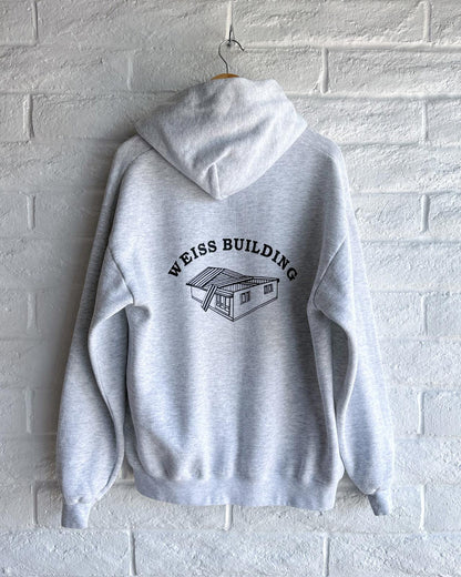 Vintage Lee Heavyweight Hoodie Y2K Gray Zip Up Weiss Building Workwear Men's L