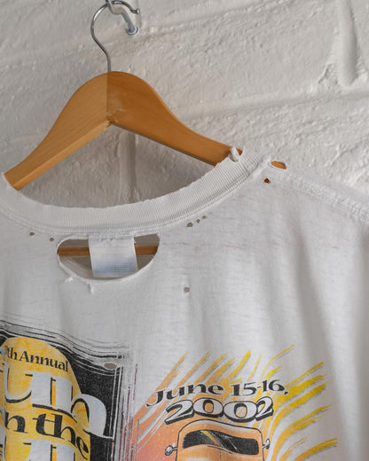 Vintage Fun In The Sun Pismo Beach T Shirt Retro Car Meet Distressed Men's Size L Made In USA
