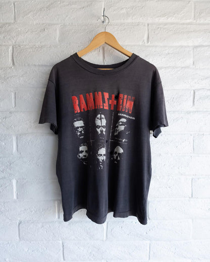 Vintage 90s Rammstein Single Stitch T Shirt Sun Faded Distressed Men's Size L
