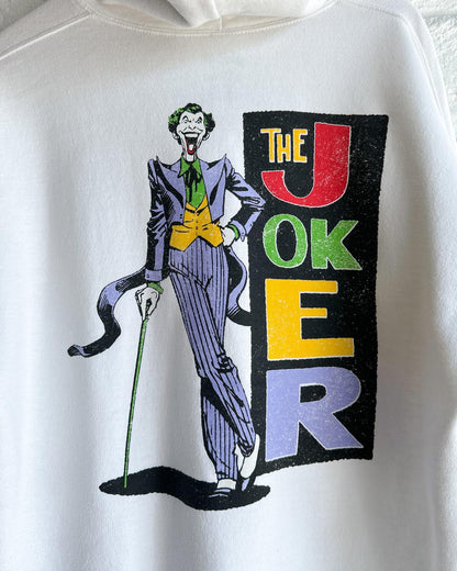 The Joker DC Comics Hoodie White Men's L Y2K Batman Superman Gotham Cartoon