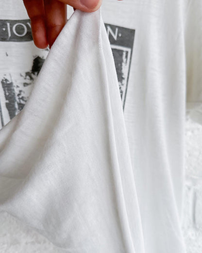 Vintage 80s Joy Division Here Are The Young Men T Shirt Paperthin Single Stitch Cropped Men's L