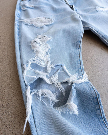 Vintage 70s 80s Levi's 501 Jeans Redline Selvedge Denim Men's Size 33x31 Kurt Cobain Distressed Light Wash