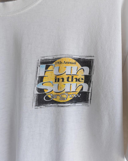 Vintage Fun In The Sun Pismo Beach T Shirt Retro Car Meet Distressed Men's Size L Made In USA