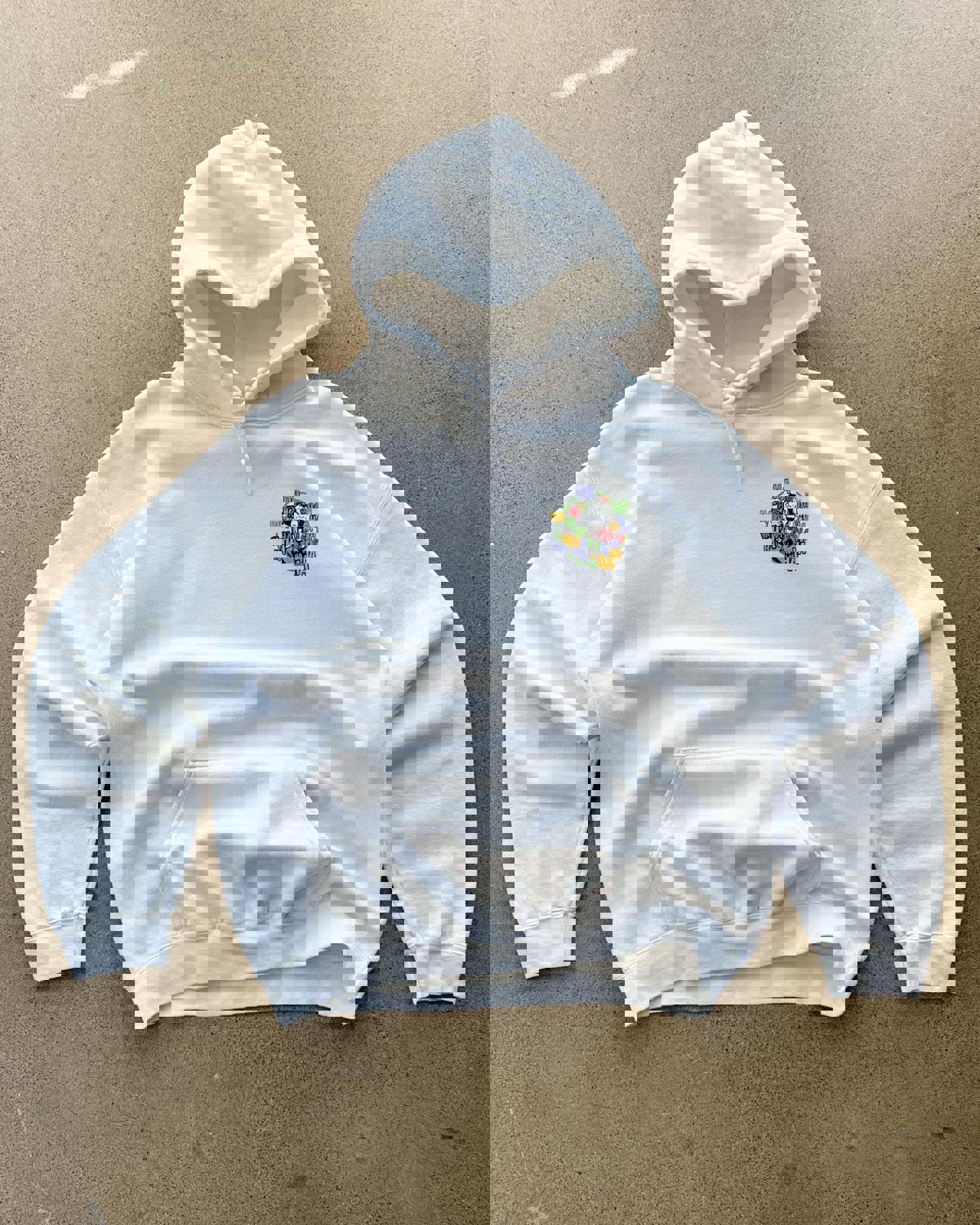 The Joker DC Comics Hoodie White Men's L Y2K Batman Superman Gotham Cartoon