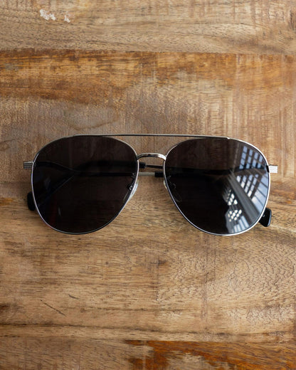 Gucci Aviator Sunglasses Silver Black Style GG0969S