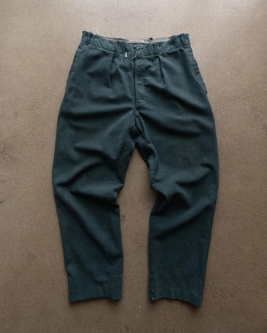 Vintage 50s 60s Swiss Military Wool Trousers Pleated Men's 33x29