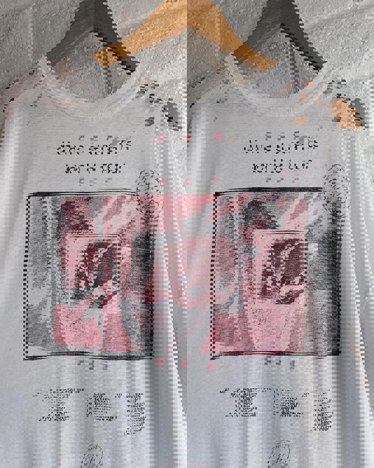 Vintage 90s Dire Straits On Every Street World Tour T Shirt Single Stitch Thrashed Threadbare Men's XL