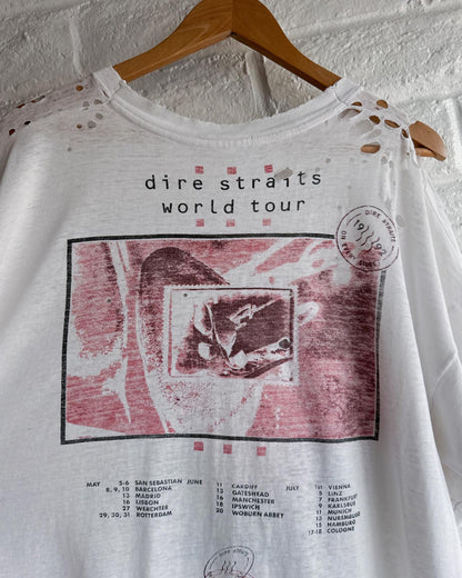 Vintage 90s Dire Straits On Every Street World Tour T Shirt Single Stitch Thrashed Threadbare Men's XL