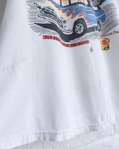 Vintage 90s Top Quality Electric Wiring T Shirt Retro Classic Cars Graphic Distressed Men's Size XL