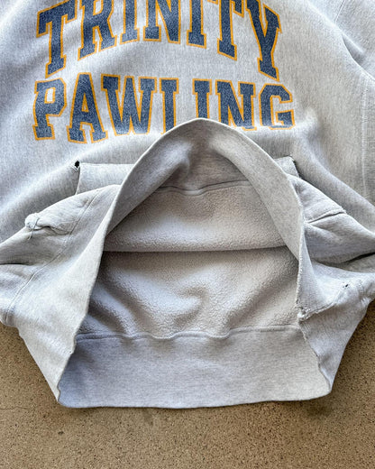 Thrashed Vintage 1970s Champion Reverse Weave Hoodie Trinity Pawling Men's M College Prep Boarding School Distressed