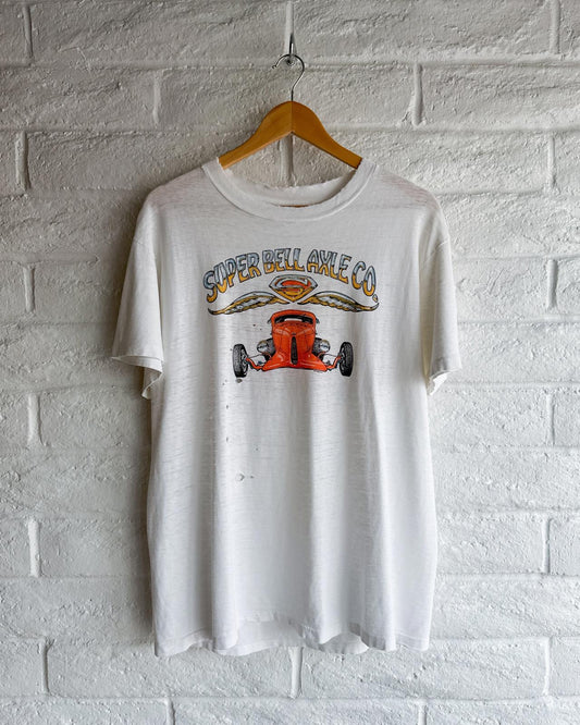 Vintage 80s Super Bell Axle Hot Rod T Shirt Single Stitch Distressed Men's L