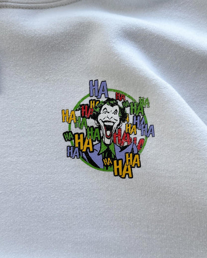 The Joker DC Comics Hoodie White Men's L Y2K Batman Superman Gotham Cartoon