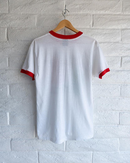 Vintage 80s Italy Ringer T Shirt Single Stitch Men's Size L Made In USA