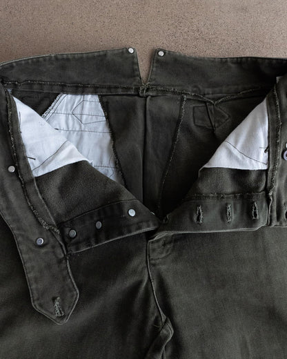 Vintage Wah Maker Frontier Western Pants Buckle Back Released Hem Men's Size 36x30 Olive Green