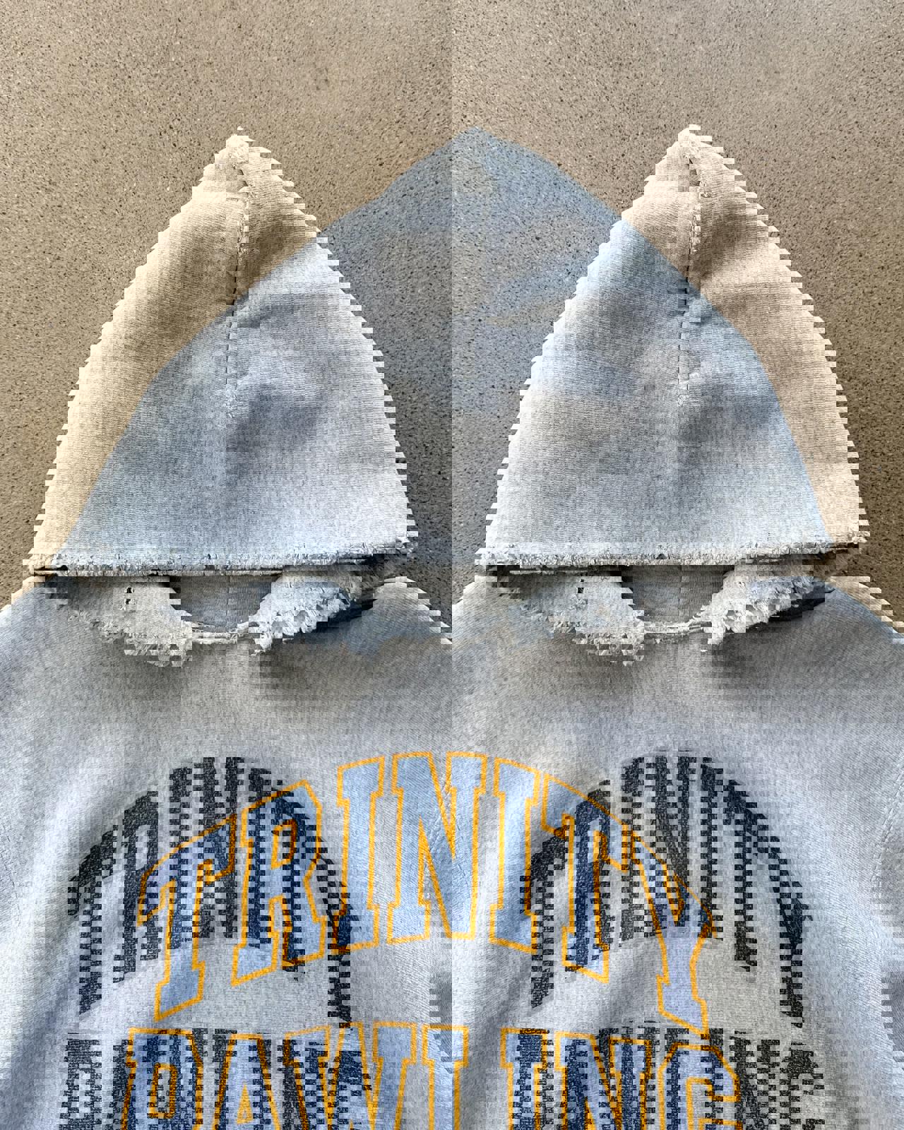 Thrashed Vintage 1970s Champion Reverse Weave Hoodie Trinity Pawling Men's M College Prep Boarding School Distressed