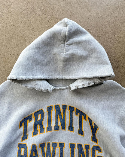 Thrashed Vintage 1970s Champion Reverse Weave Hoodie Trinity Pawling Men's M College Prep Boarding School Distressed
