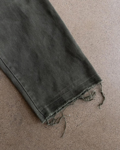 Vintage Wah Maker Frontier Western Pants Buckle Back Released Hem Men's Size 36x30 Olive Green