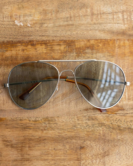 Vintage 70s 80s Lorillard Aviator Sunglasses Silver