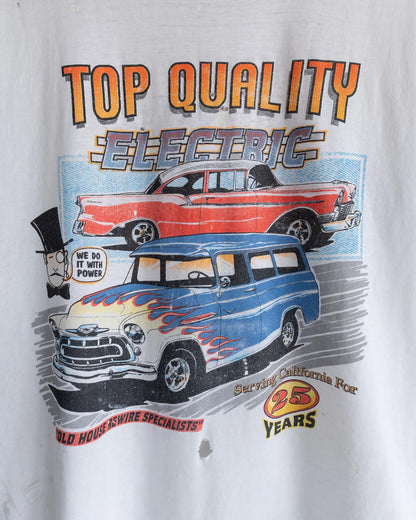 Vintage 90s Top Quality Electric Wiring T Shirt Retro Classic Cars Graphic Distressed Men's Size XL