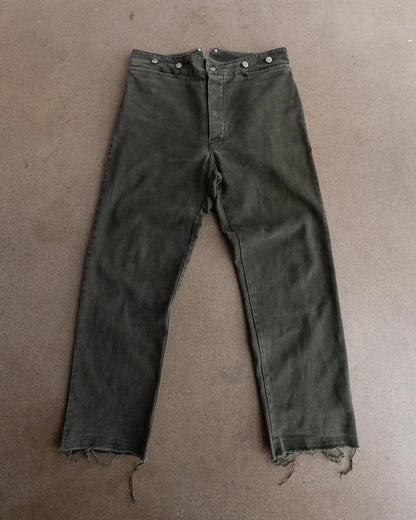 Vintage Wah Maker Frontier Western Pants Buckle Back Released Hem Men's Size 36x30 Olive Green