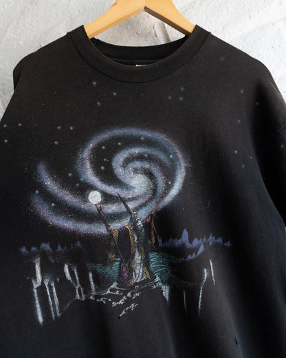 Vintage 90s Wizard AOP Single Stitch T Shirt Sun Faded Distressed Men's Size L