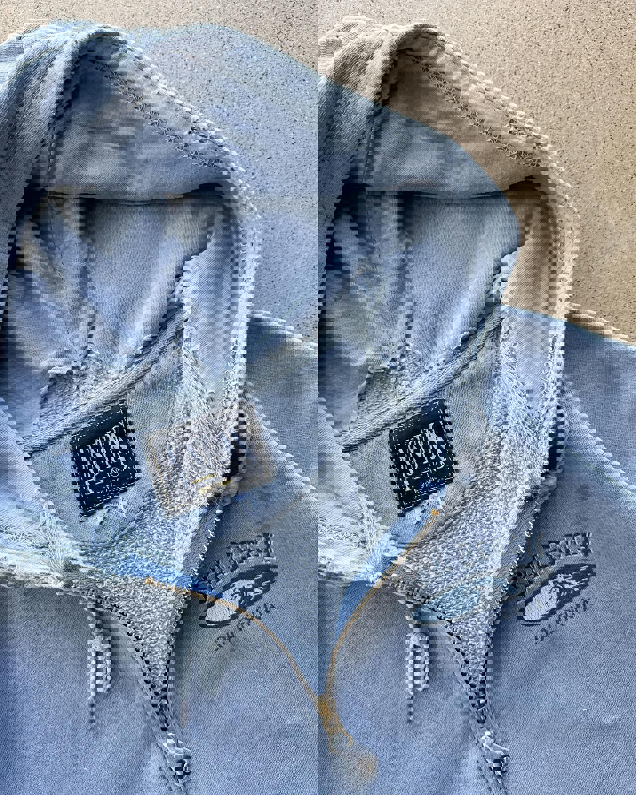 Vintage Seal Beach California Hoodie Men's M Y2K Surf Style Grunge Distressed