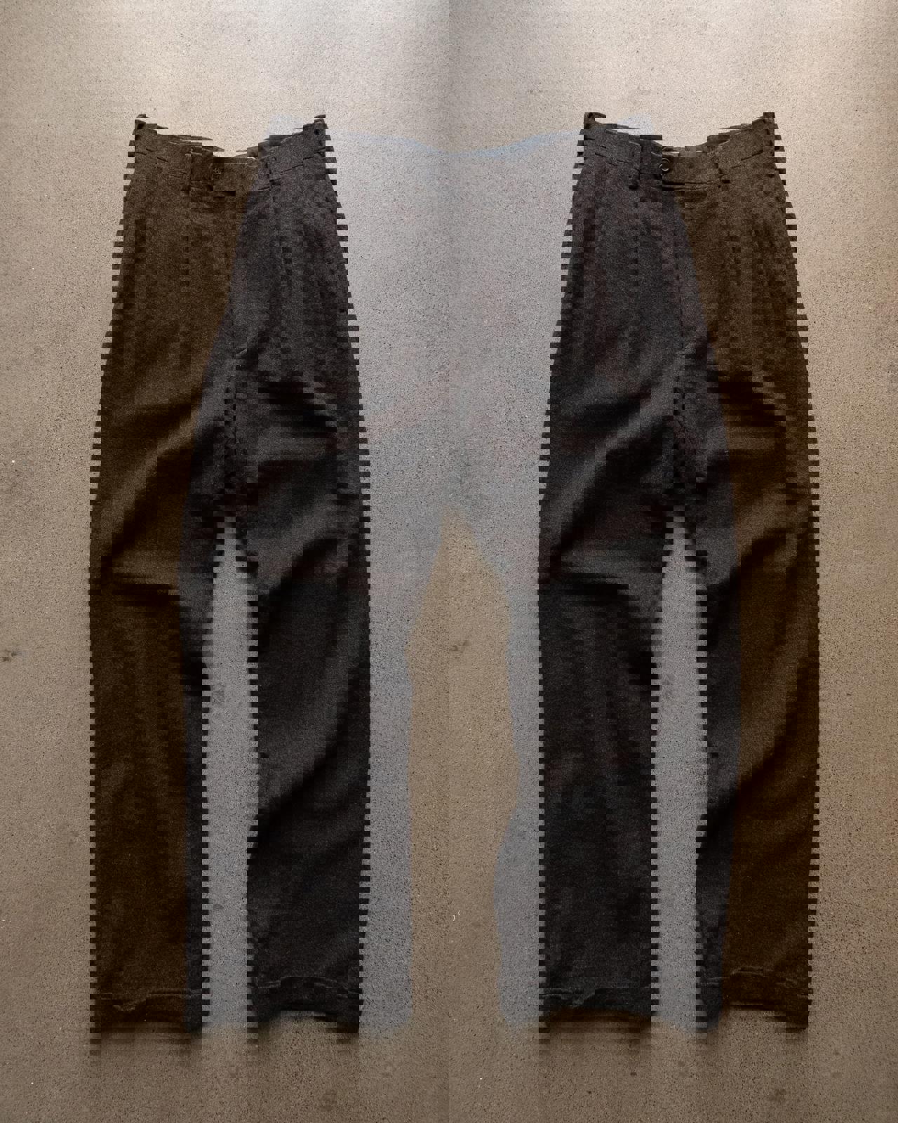 Vintage Brown Pleated Cuffed Wool Trouser Pants Straight Leg 100% Pure Wool Men's 37x29