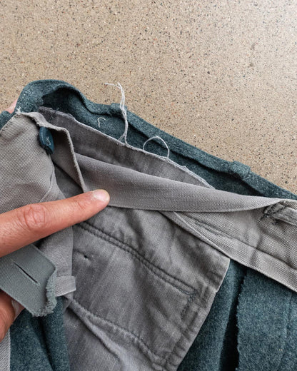 Vintage 50s 60s Swiss Military Wool Trousers Pleated Men's 33x29