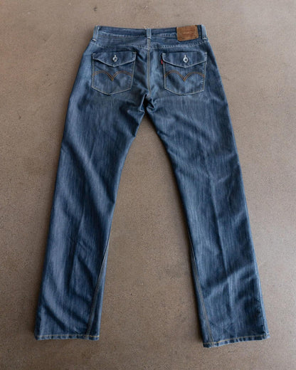 Vintage Levi's 514 Jeans Y2K Slim Straight Raw Wash Denim Men's Size 35x34