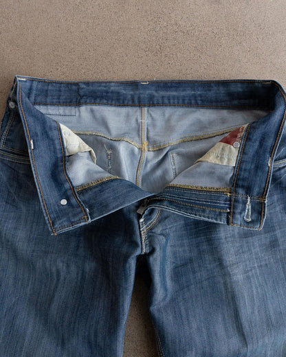 Vintage Levi's 514 Jeans Y2K Slim Straight Raw Wash Denim Men's Size 35x34