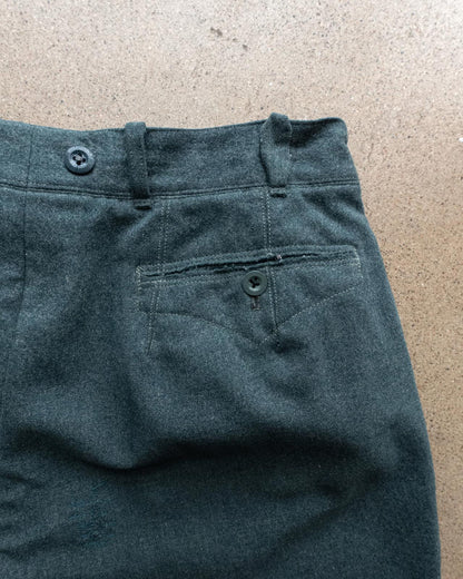 Vintage 50s 60s Swiss Military Wool Trousers Pleated Men's 33x29
