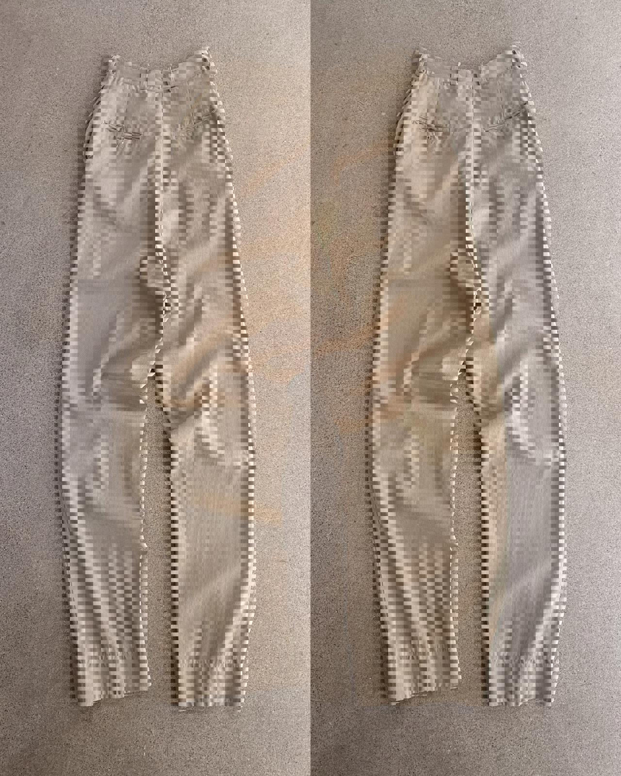 Vintage 50s 60s Khaki Gaberdine Trouser Pants Highrise 30x30