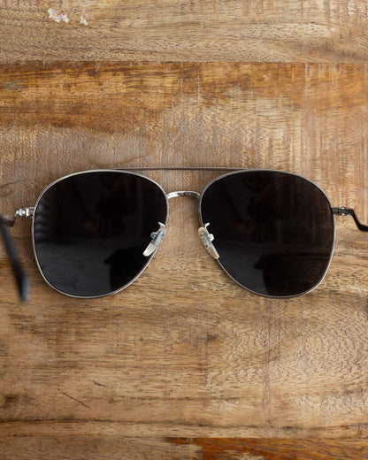 Gucci Aviator Sunglasses Silver Black Style GG0969S