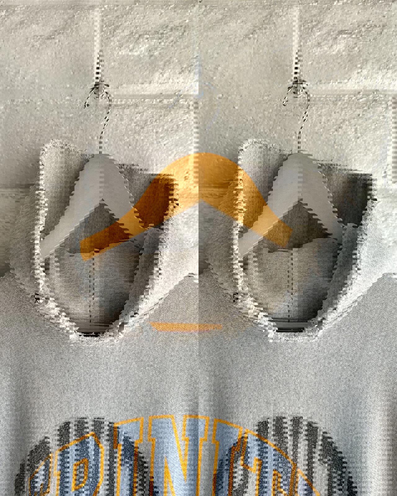 Thrashed Vintage 1970s Champion Reverse Weave Hoodie Trinity Pawling Men's M College Prep Boarding School Distressed