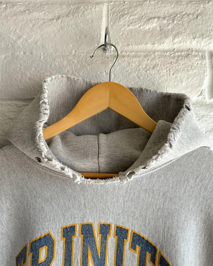 Thrashed Vintage 1970s Champion Reverse Weave Hoodie Trinity Pawling Men's M College Prep Boarding School Distressed