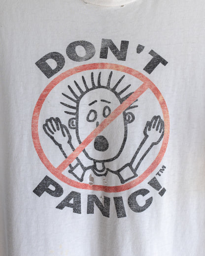 Vintage 90s Don't Panic T Shirt Distressed Threadbare Single Stitch Men's Size XL Made in USA&nbsp;