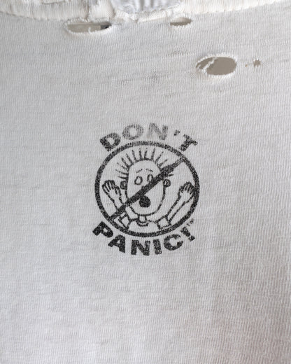 Vintage 90s Don't Panic T Shirt Distressed Threadbare Single Stitch Men's Size XL Made in USA&nbsp;