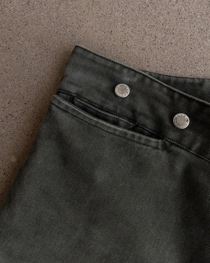Vintage Wah Maker Frontier Western Pants Buckle Back Released Hem Men's Size 36x30 Olive Green