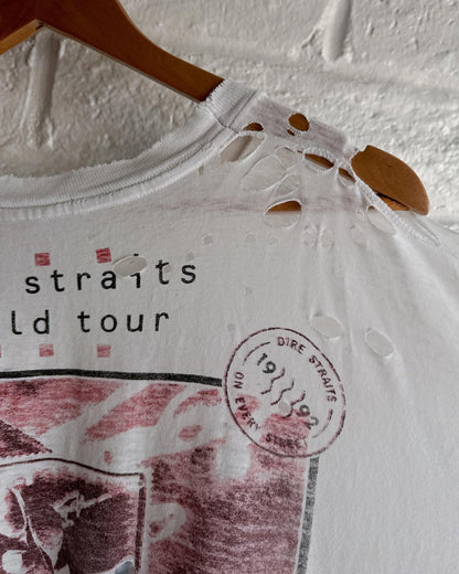 Vintage 90s Dire Straits On Every Street World Tour T Shirt Single Stitch Thrashed Threadbare Men's XL