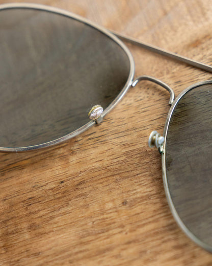 Vintage 70s 80s Lorillard Aviator Sunglasses Silver