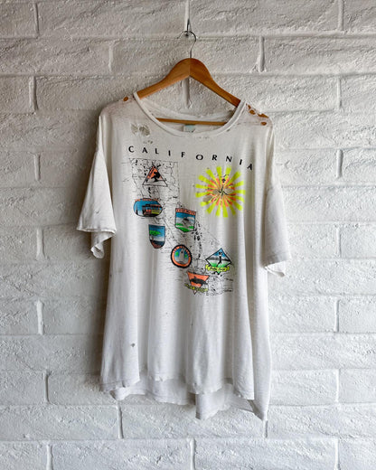 Vintage 80s California T Shirt Single Stitch Thrashed Threadbare Men's XL