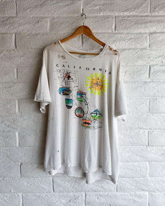 Vintage 80s California T Shirt Single Stitch Thrashed Threadbare Men's XL
