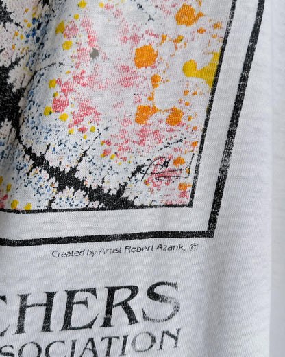Vintage Kansas City '93 Science Teachers Association Robert Azank Fractal Art T Shirt Single Stitch Thrashed Men's 2XL