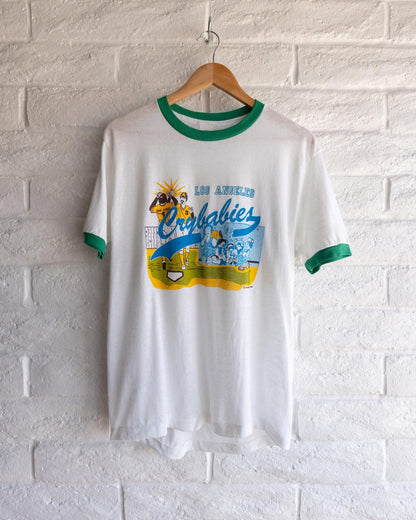 Vintage 80s Los Angeles Crybabies San Diego Padres Ringer T Shirt Men's Size L Made In USA