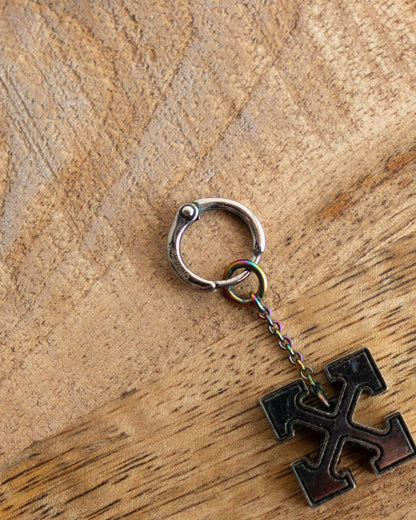 Off-White Anodized Steel Arrow Cross Earring
