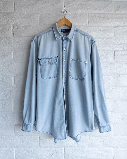 Vintage 90s Polo Ralph Lauren Cotton Shirt Workwear Men's XL
