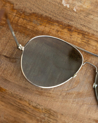 Vintage 70s 80s Lorillard Aviator Sunglasses Silver
