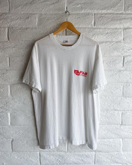 Vintage 90s Fuji Film T Shirt Single Stitch Distressed Threadbare Men's XL
