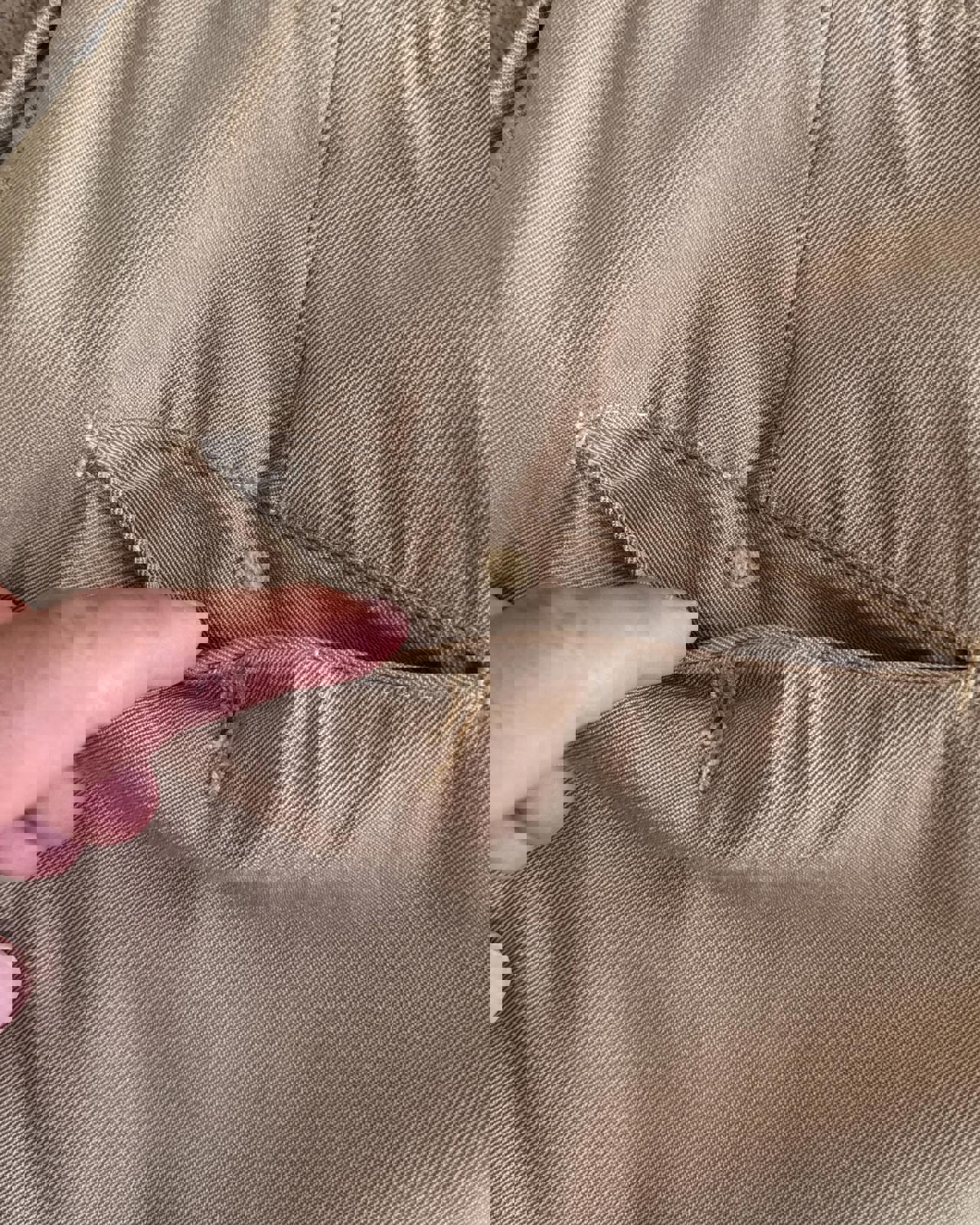 Vintage 50s 60s Khaki Gaberdine Trouser Pants Highrise 30x30